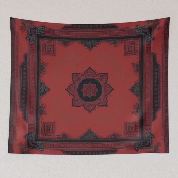 Item preview, RogerPattern - "Timeless Elegance: Red and Black Bandana Print with Stunning Flower" designed and sold by RogerPattern.