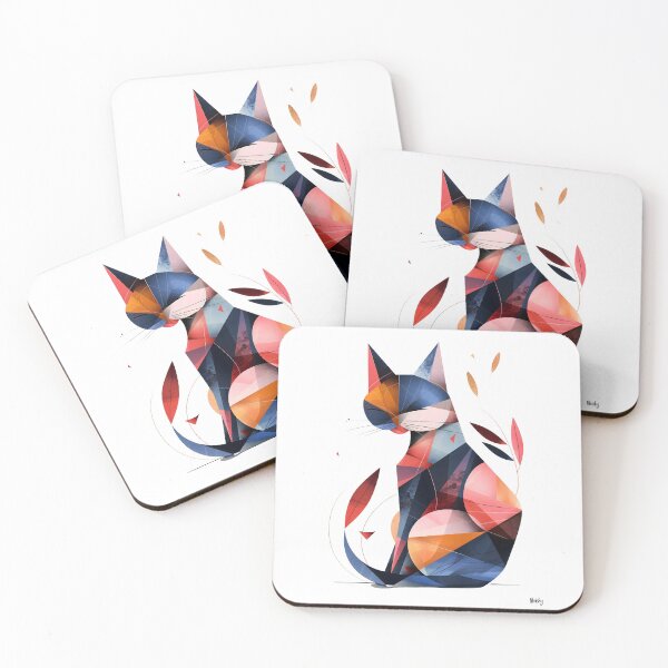Item preview, Feline Facets: Cubism Meets Whiskers designed and sold by Moisky Art.