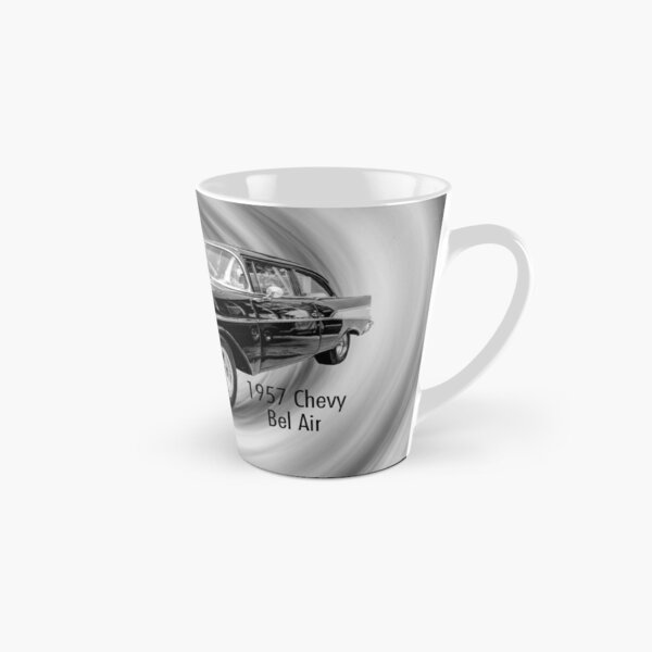 Vista previa del artículo con la obra «Negro 1957 Chevy Bel Air Texto en escala de grises», diseñado y vendido por mljdwhite.