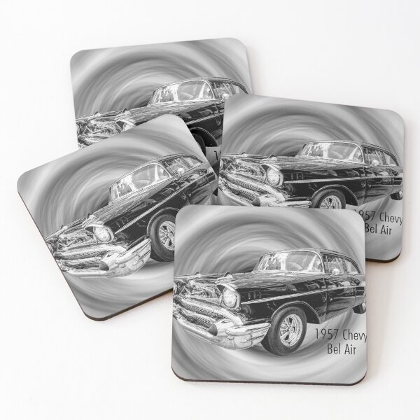 Item preview, Black 1957 Chevy Bel Air Text Grayscale designed and sold by mljdwhite.