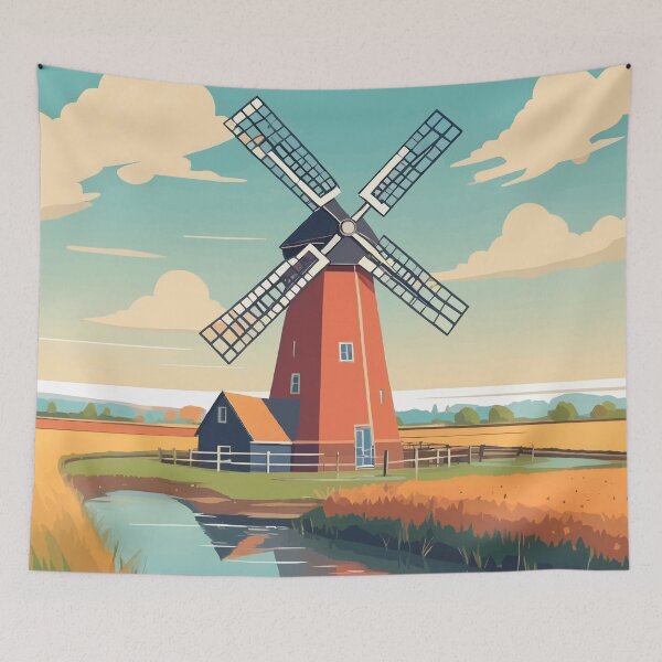 Item preview, Windmill Fenland Landscape of East Anglia designed and sold by WildlifeInc.