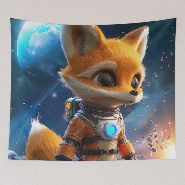 Item preview, Adorable Fox Astronaut in Space Suit Exploring Foreign Planet designed and sold by Mullet Monkey.