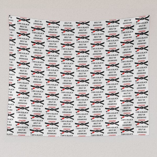 Item preview, BLACK BELT IN DRINKING COFFEE designed and sold by AmazingBackDrop.