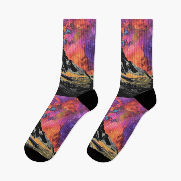 Item preview, Mountain silhouette psychedelic sky Active Outdoors Inspired Art designed and sold by CDC40.