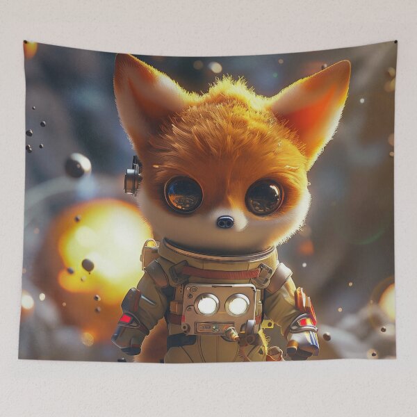 Item preview, Cute Fox Space Explorer in Space Suit on Foreign Planet designed and sold by Mullet Monkey.