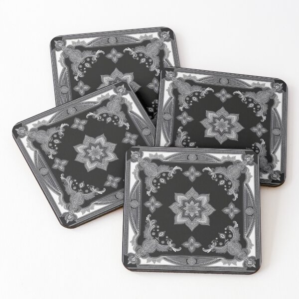 Item preview, RogerPattern - "Divine Elegance: Black & White Bandana Print" designed and sold by RogerPattern.