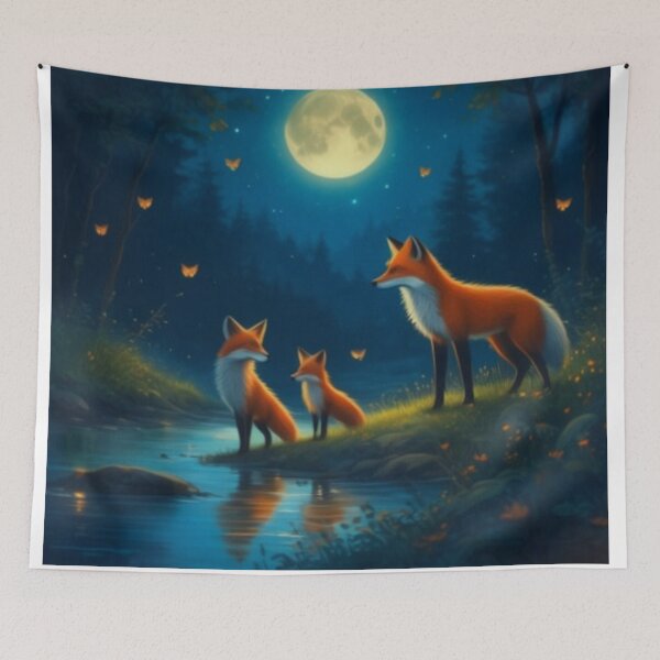 Item preview, Foxes in night designed and sold by Shazzi_shop.