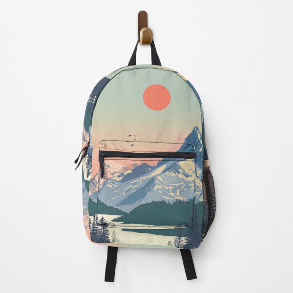Item preview, Mountain landscape vintage travel poster vibe Active Outdoors Inspired Art designed and sold by CDC40.