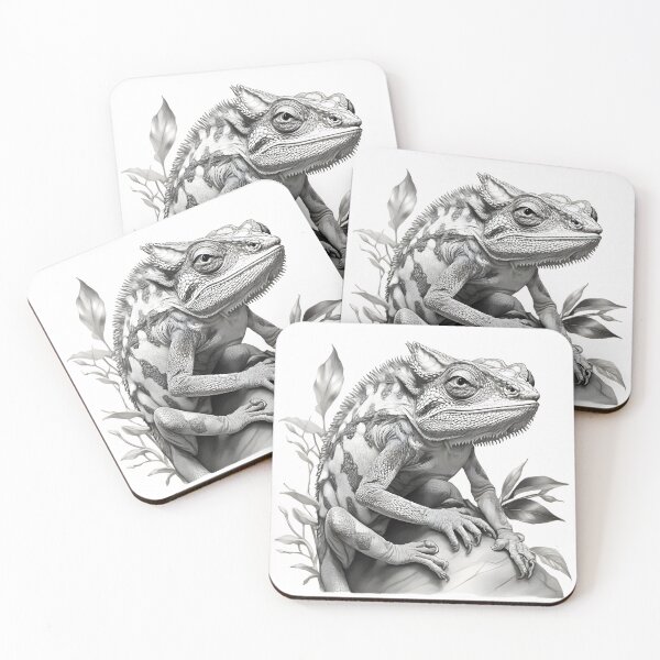Item preview, Black and white Lizard pencil drawing designed and sold by Pencil-Art.