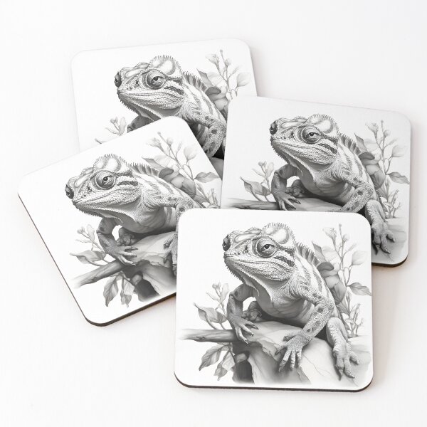 Item preview, Black and white Lizard pencil drawing designed and sold by Pencil-Art.