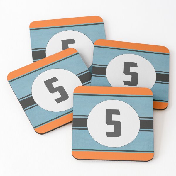Item preview,  Light Blue and Orange Racing Graphics #5 Sticker designed and sold by mmmkei.