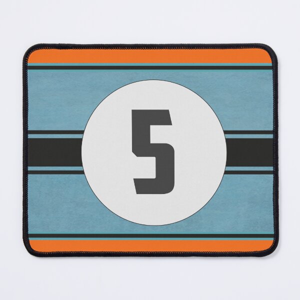 Item preview,  Light Blue and Orange Racing Graphics #5 Sticker designed and sold by mmmkei.