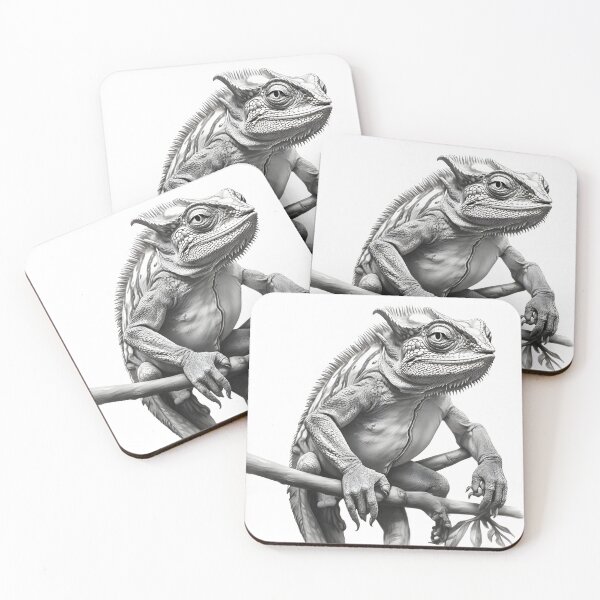 Item preview, Black and white Lizard pencil drawing designed and sold by Pencil-Art.