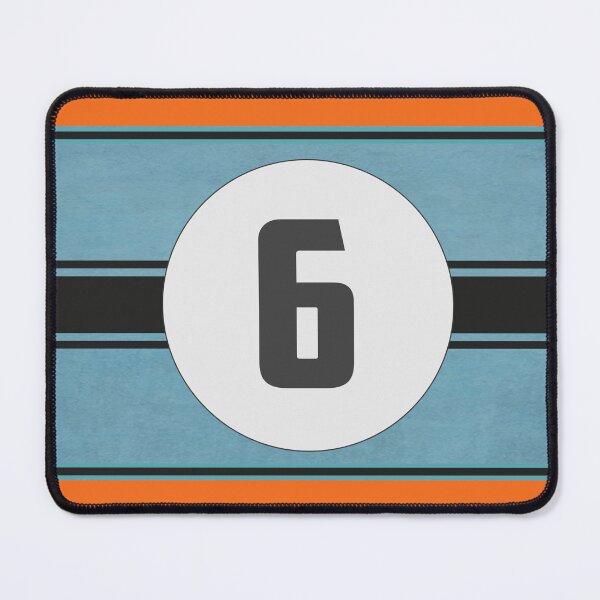 Item preview,  Light Blue and Orange Racing Graphics #6 Sticker designed and sold by mmmkei.