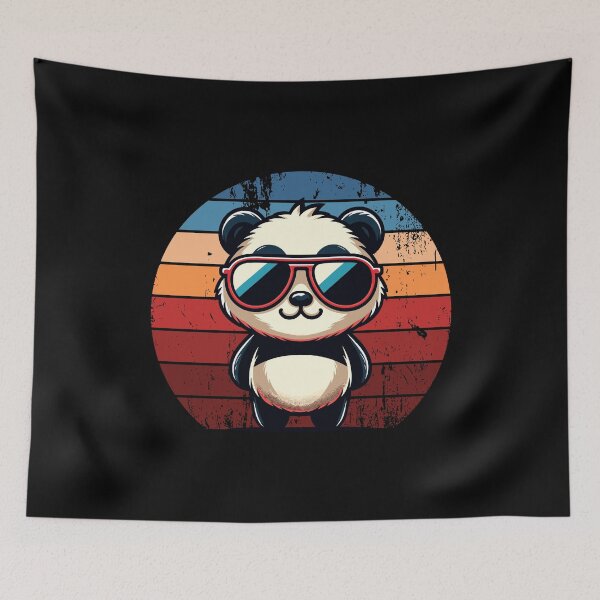 Item preview, Retro Panda in Sunglasses BBQ Pool Party Funny Panda designed and sold by KsuAnn.