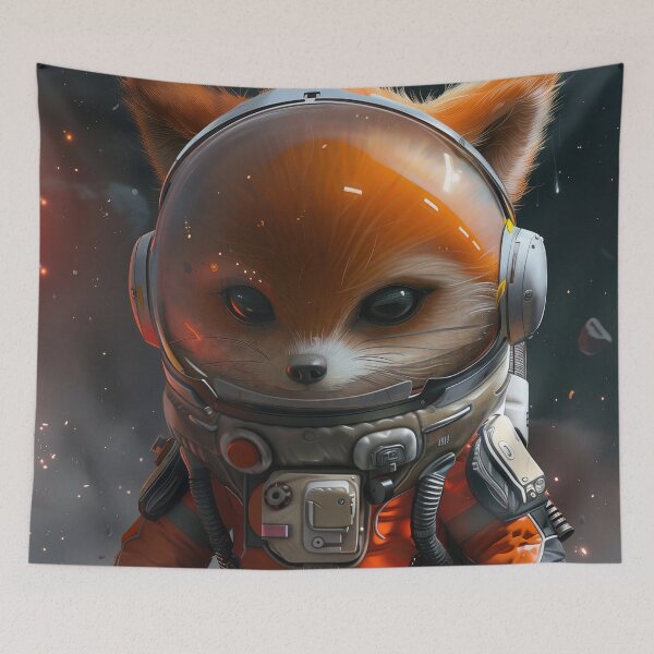 Item preview, Cute Fox Wearing Space Helmet in Vast Expanse of Outer Space designed and sold by Mullet Monkey.