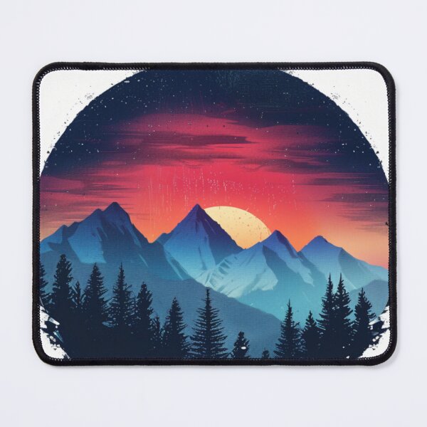 Item preview, Mountain range silhouette psychedelic twist Active Outdoors Inspired Art designed and sold by CDC40.