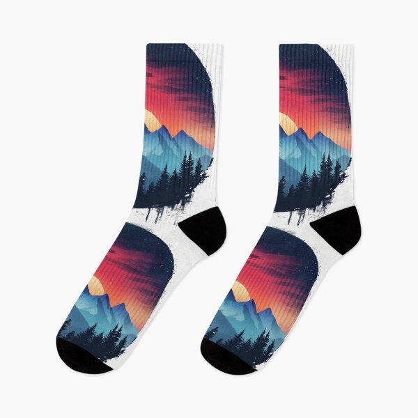 Item preview, Mountain range silhouette psychedelic twist Active Outdoors Inspired Art designed and sold by CDC40.