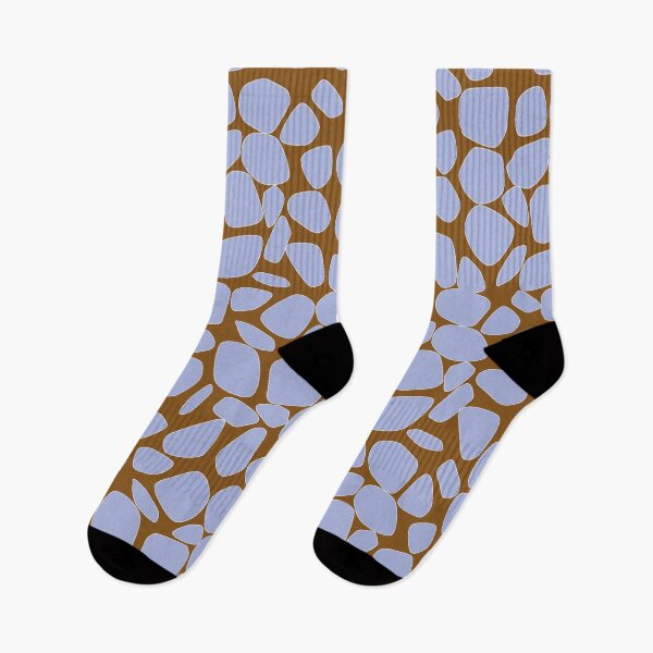 Item preview, Safari Elegance: Light Lilac Blue Giraffe Spots on Brown designed and sold by IraNiva.