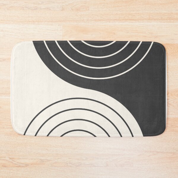 Item preview, Geometric Lines Rainbow Abstract 2 in Black and Beige designed and sold by nineFlorals.