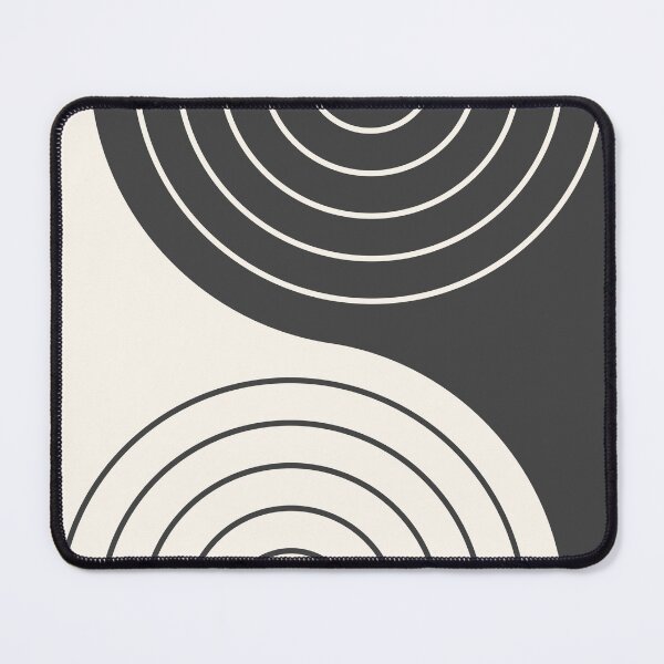 Item preview, Geometric Lines Rainbow Abstract 2 in Black and Beige designed and sold by nineFlorals.
