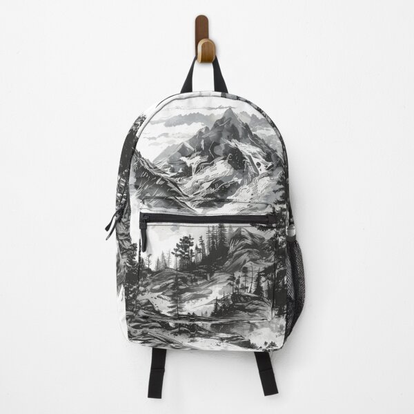 Item preview, Mountain landscape monochrome colour palette Active Outdoors Inspired Art designed and sold by CDC40.