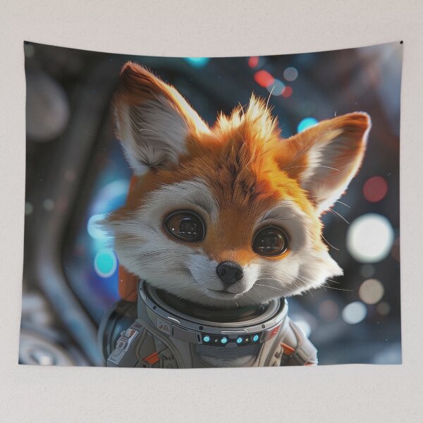 Item preview, Cute Curious Astronaut Fox Exploring Space Station designed and sold by Mullet Monkey.