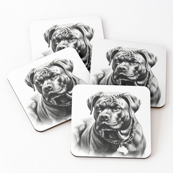 Item preview, Black and white Cane Corso pencil drawing designed and sold by Pencil-Art.
