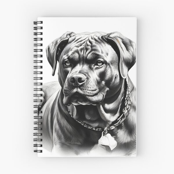 Item preview, Black and white Cane Corso pencil drawing designed and sold by Pencil-Art.