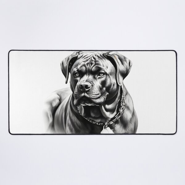 Item preview, Black and white Cane Corso pencil drawing designed and sold by Pencil-Art.