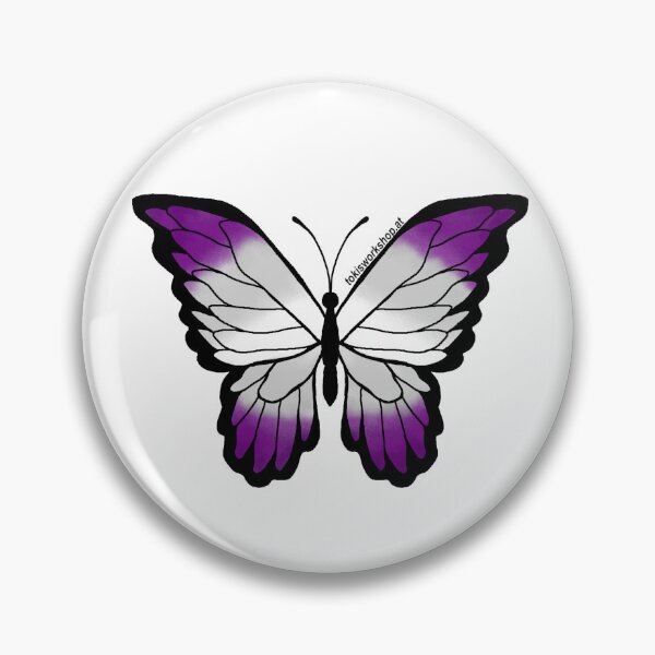 Item preview, Grey Asexualität / Graysexual Pride Butterfly designed and sold by Toki's Workshop.