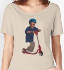 "This is Steve Harvey as a Five Year Old Riding a Scooter" Women's Relaxed Fit T-Shirt