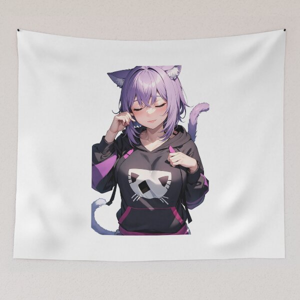 Item preview, Nekomata Okayu - Hololive Virtual Youtuber Fanart designed and sold by iloveanimechibi.