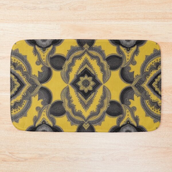 Item preview, RogerPattern - "Rare Beauty: Black & Yellow Bandana Print" designed and sold by RogerPattern.