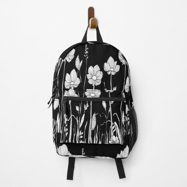 Item preview, White flowers on black  designed and sold by Flowersonstuff.