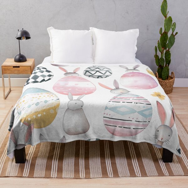 Item preview, Whimsical Easter Collection: Watercolor Peekaboo Bunnies and Patterned Eggs - Perfect for Spring Decor and Gifts designed and sold by David Balzen.