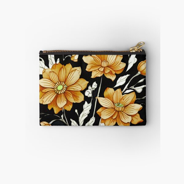 Item preview, Orange flowers on black  designed and sold by Flowersonstuff.