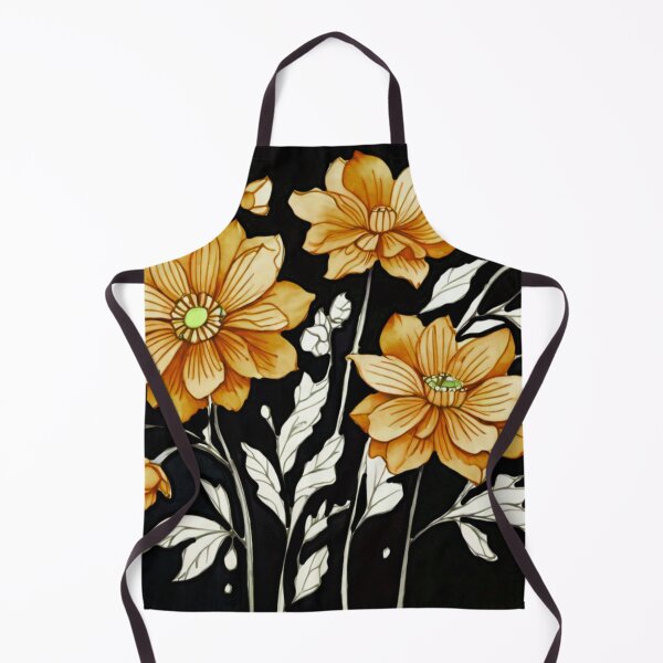 Item preview, Orange flowers on black  designed and sold by Flowersonstuff.