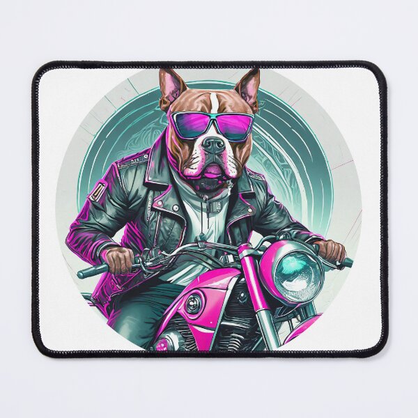 Artikelvorschau, Hund auf einem Motorrad entworfen und verkauft von BADESIGNZZ.