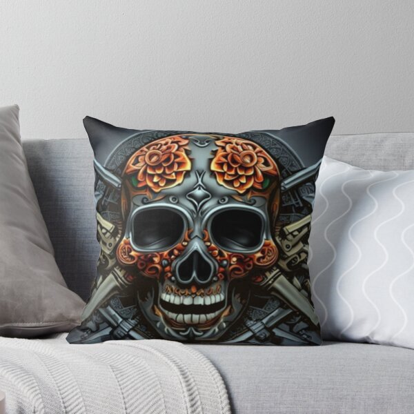 Item preview, industrial flower skull designed and sold by TheDarkVault.