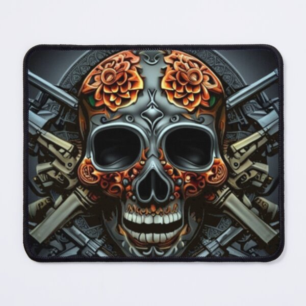 Item preview, industrial flower skull designed and sold by TheDarkVault.