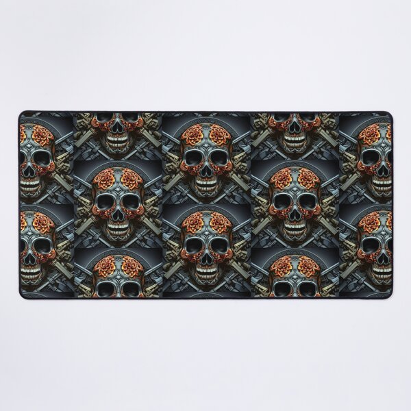Item preview, industrial flower skull designed and sold by TheDarkVault.
