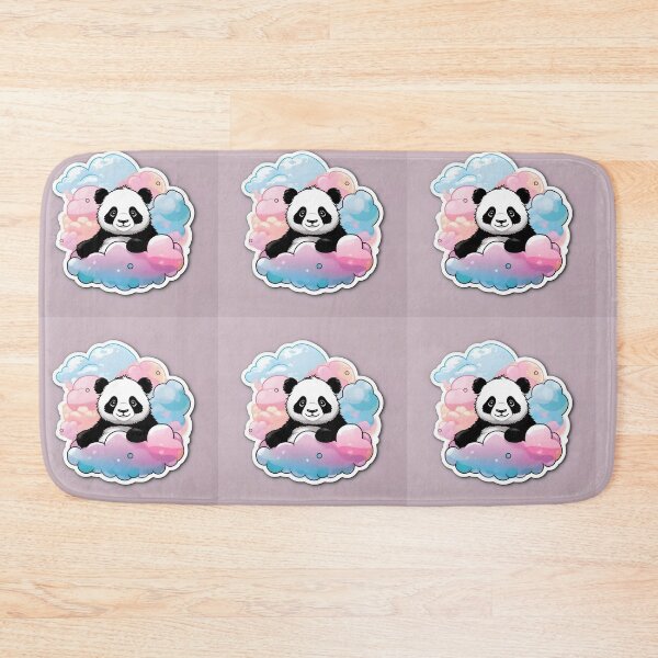 Item preview, Panda sitting on cotton candy cloud  sticker designed and sold by AkilaCreations .