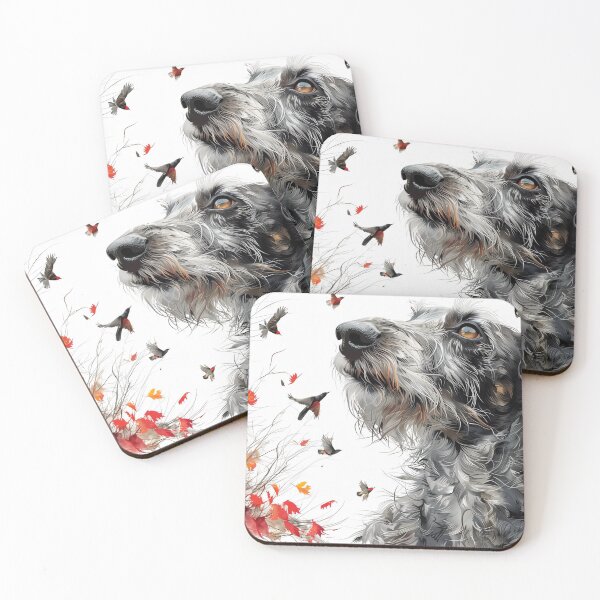 Item preview, Deerhound with birds designed and sold by aghnadarragh.