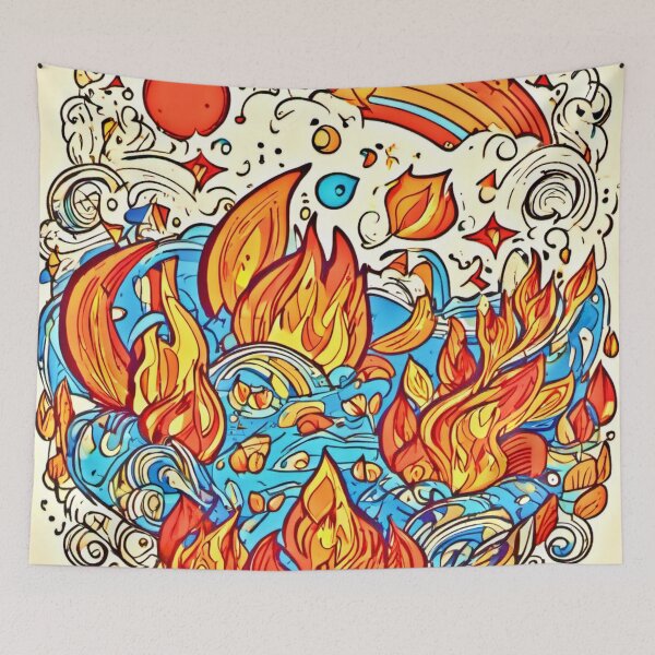 Item preview, Ocean Fire Badaist Artwork designed and sold by Health And Fitness Posts e-Store.