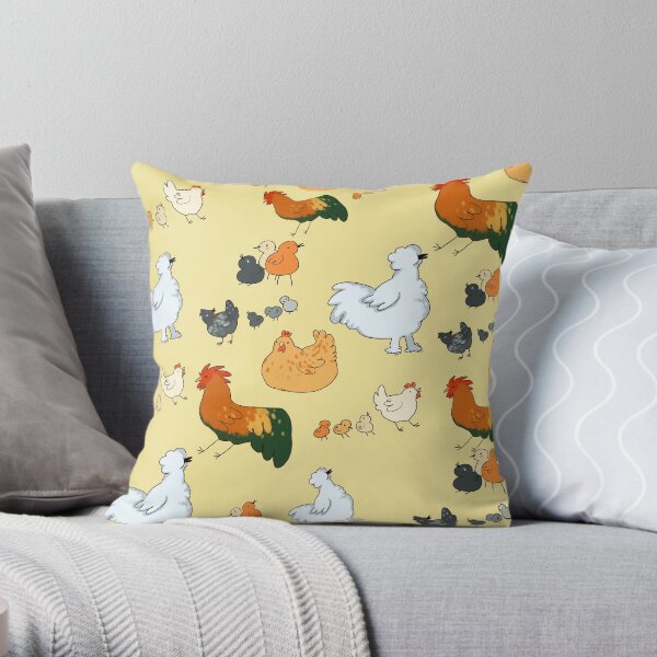 Chicken Party Throw Pillow