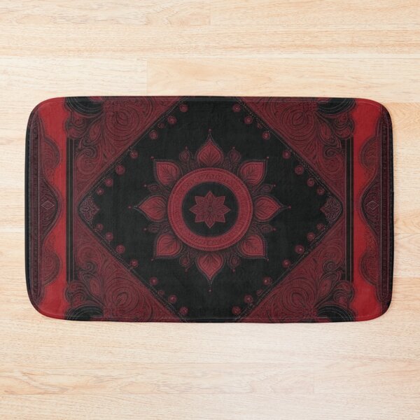Item preview, RogerPattern - "Crimson Elegance: Black & Red Bandana Print" designed and sold by RogerPattern.