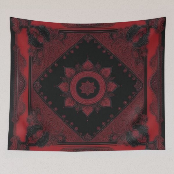 Artikelvorschau, RogerPattern – „Crimson Elegance: Schwarz-roter Bandana-Druck“ entworfen und verkauft von RogerPattern.
