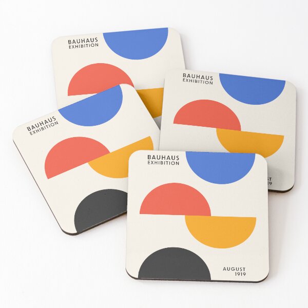 Item preview, Bauhaus Semi Circles Red Blue Yellow Black designed and sold by ahumbleconcept.
