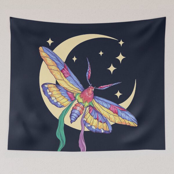 Item preview, Moon moth in a starry scenery designed and sold by Tajdi.